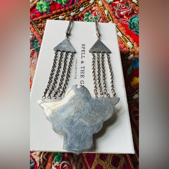 SOLD Spell And The Gypsy Dark Side of the Moon  Necklace Turquoise Stone Silver - Picture 9 of 11